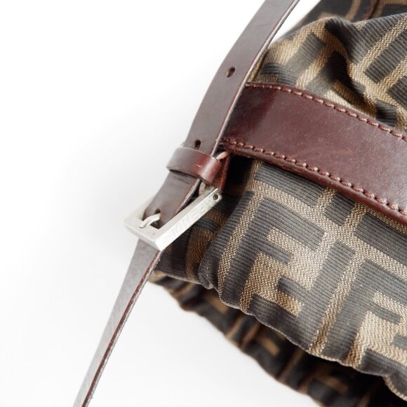 Authentic Preowned Vintage Fendi Brown Zucca Bucket Handbag - Picture 11 of 16